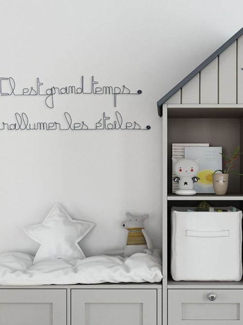 Bijoux de mur - Citation en fil de fer - Il est grand temps de rallumer les étoiles - Kiabi