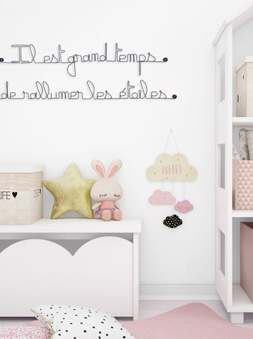 Bijoux de mur - Citation en fil de fer - Il est grand temps de rallumer les étoiles - Kiabi