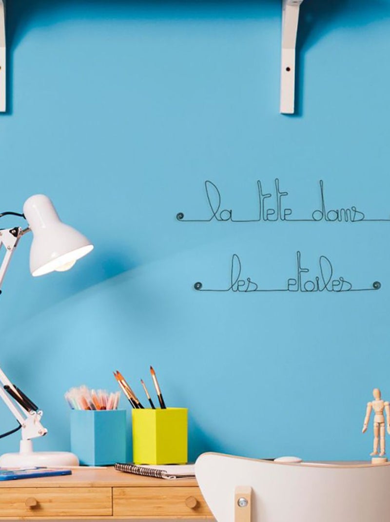 Bijoux de mur - Citation en fil de fer - La tête dans les étoiles Noir Noir - Kiabi