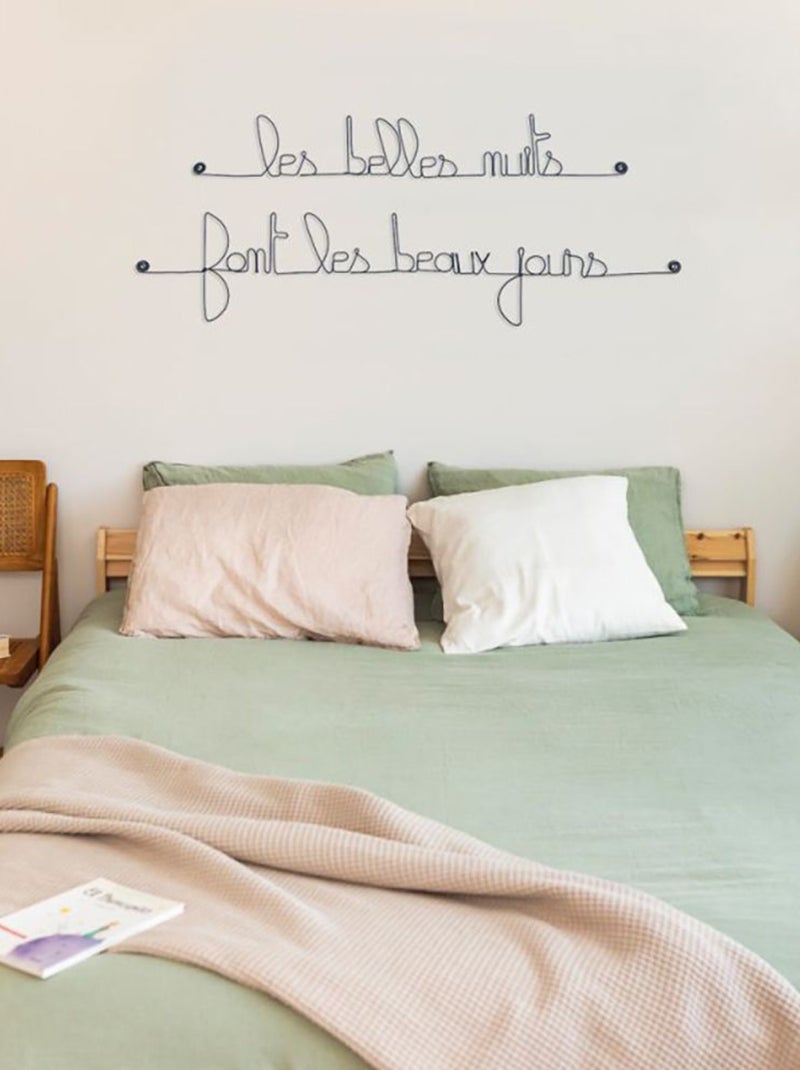 Bijoux de mur - Citation en fil de fer - Les belles nuits font les beaux jours Noir Noir - Kiabi