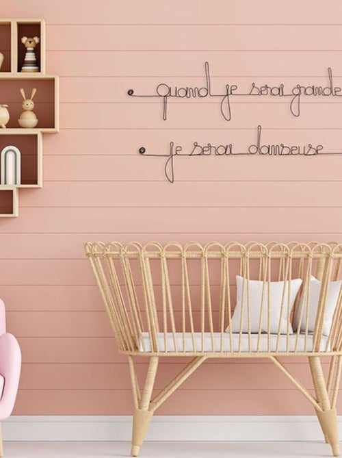Bijoux de mur - Citation en fil de fer - Quand je serai grande je serai danseuse - Kiabi