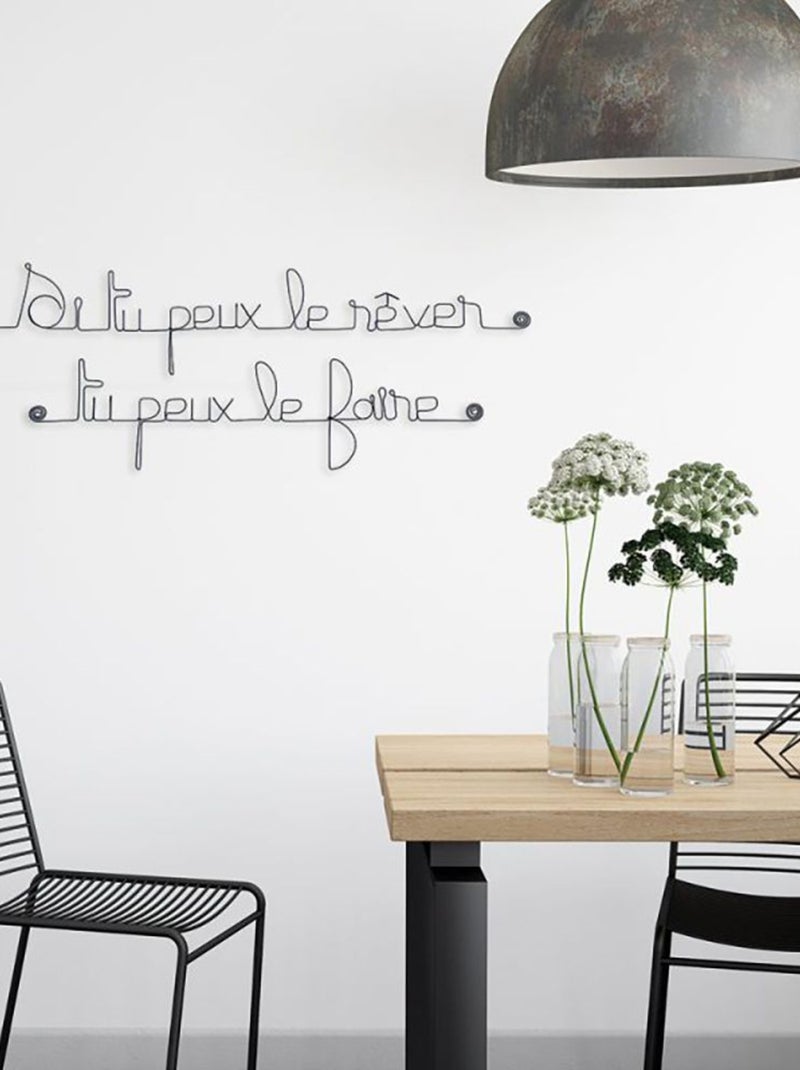 Bijoux de mur - Citation en fil de fer - Si tu peux le rêver tu peux le faire Noir Noir - Kiabi