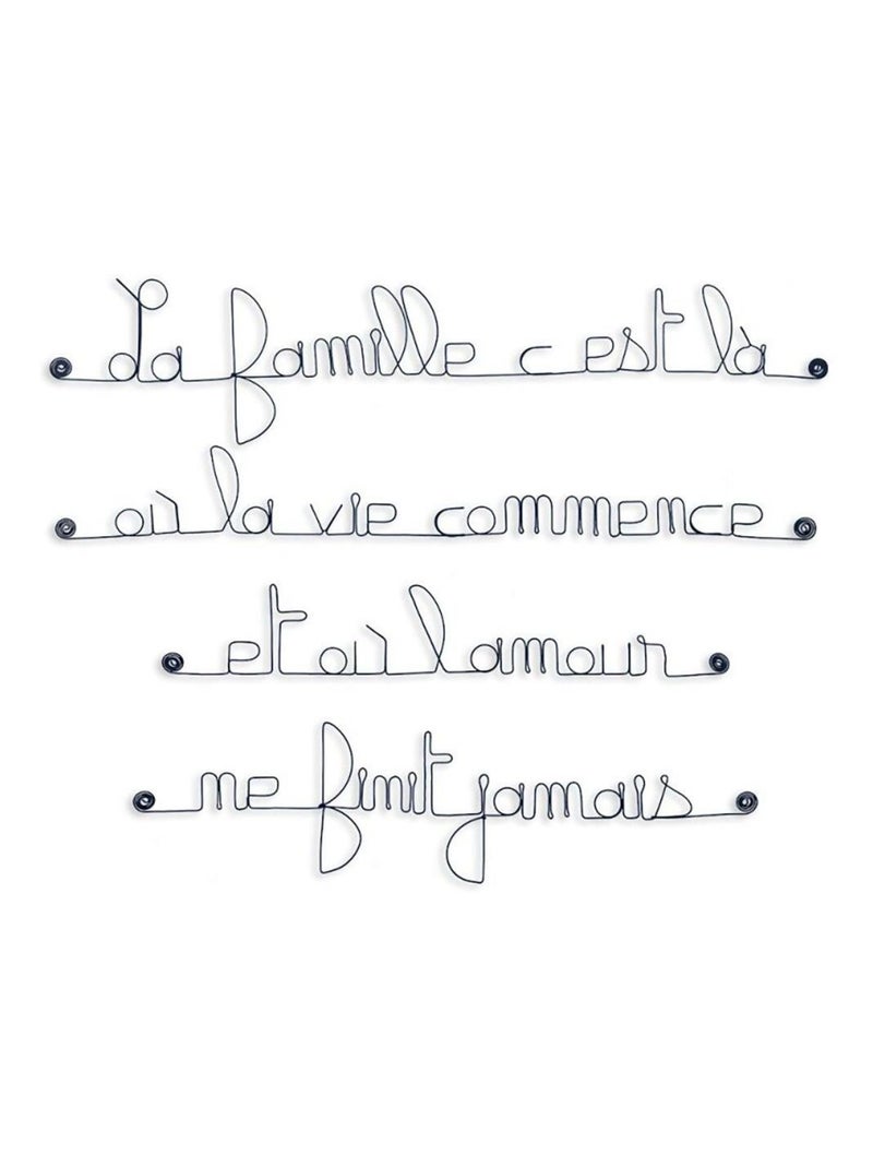 Bijoux de mur - La famille c'est là où la vie commence Noir Noir - Kiabi