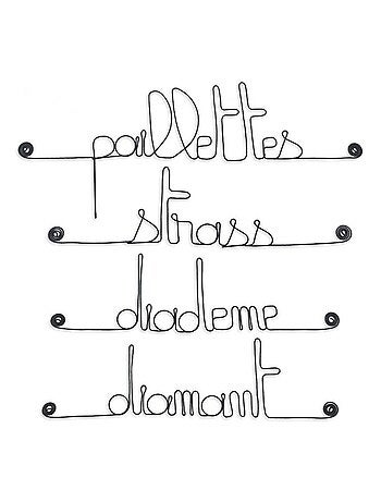Bijoux de mur - Lot GLITTER en fil de fer à accrocher au mur - Diadème Diamant Paillettes Strass