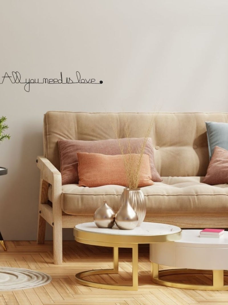 Bijoux de mur - Message fil de fer -  All you need is love Noir Noir - Kiabi