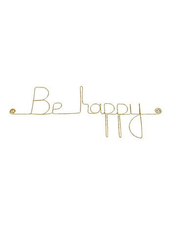 Bijoux de mur - Message fil de fer - Be happy