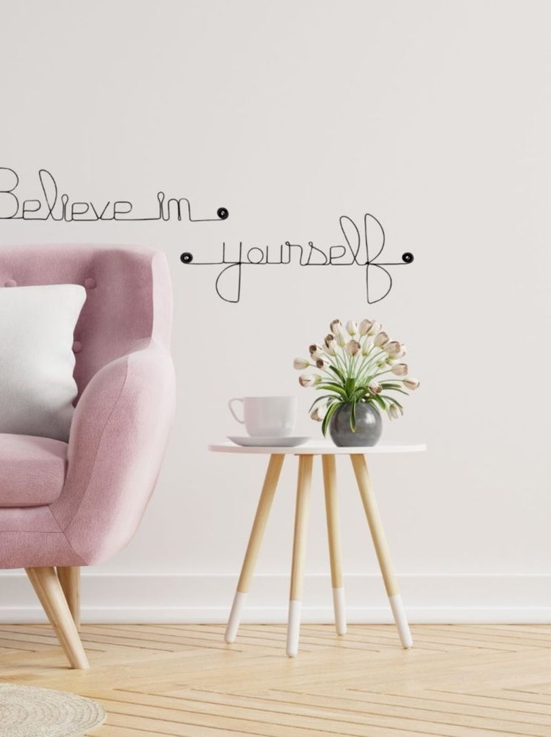 Bijoux de mur - Message fil de fer -  Believe in yourself Noir Noir - Kiabi