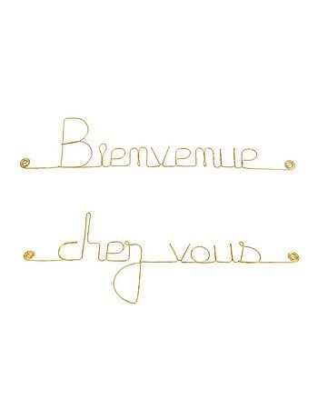 Bijoux de mur - Message fil de fer - Bienvenue chez vous