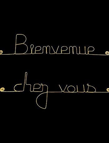 Bijoux de mur - Message fil de fer - Bienvenue chez vous