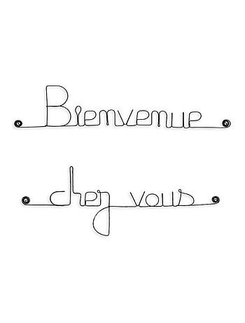 Bijoux de mur - Message fil de fer - Bienvenue chez vous