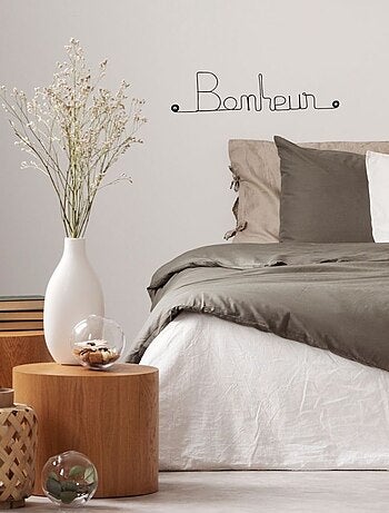 Bijoux de mur - Message fil de fer - Bonheur