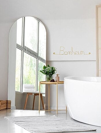 Bijoux de mur - Message fil de fer - Bonheur