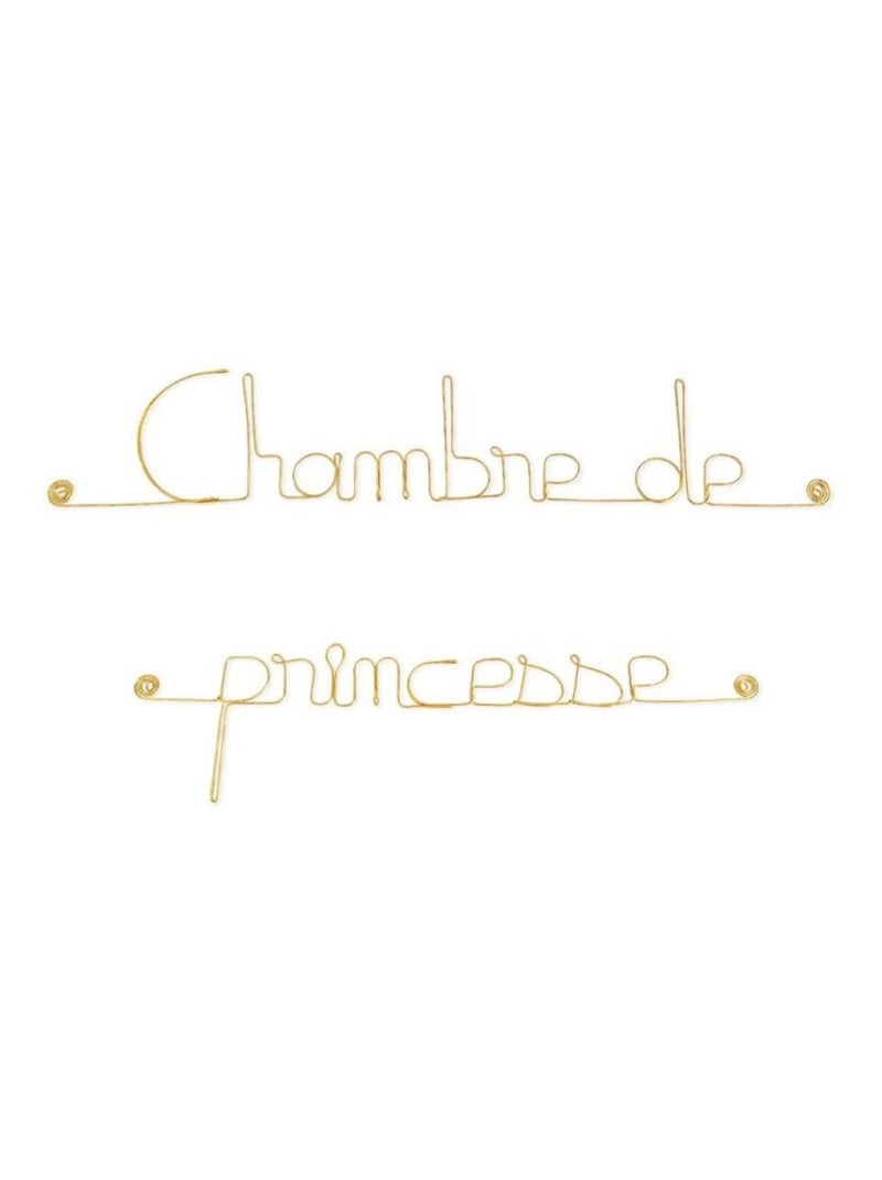 Bijoux de mur - Message fil de fer -  Chambre de Princesse Doré/or - Kiabi