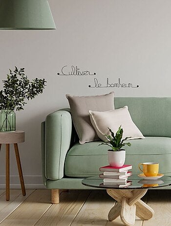 Bijoux de mur - Message fil de fer - Cultiver le bonheur