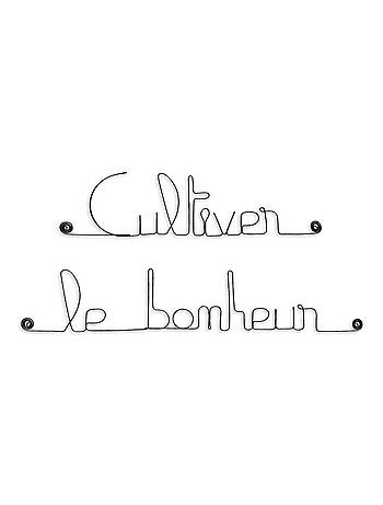 Bijoux de mur - Message fil de fer - Cultiver le bonheur