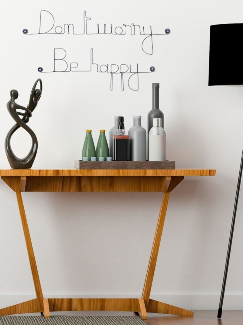 Bijoux de mur - Message fil de fer -  Don't worry Be Happy Noir Noir - Kiabi