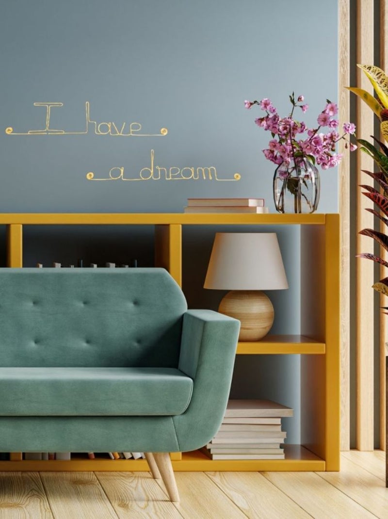 Bijoux de mur - Message fil de fer -  I have a dream Doré/or - Kiabi