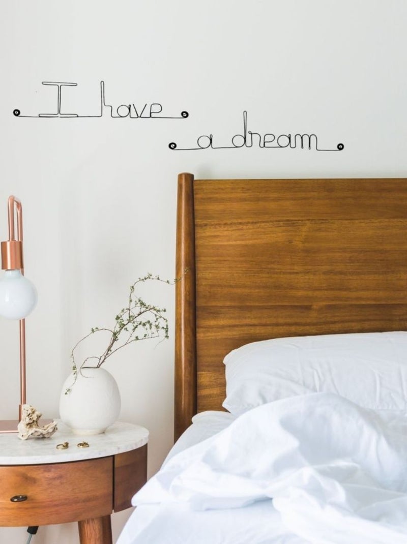 Bijoux de mur - Message fil de fer -  I have a dream Noir Noir - Kiabi