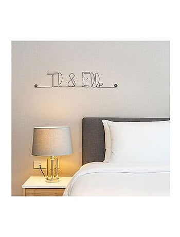 Bijoux de mur - Message fil de fer - Il & Elle