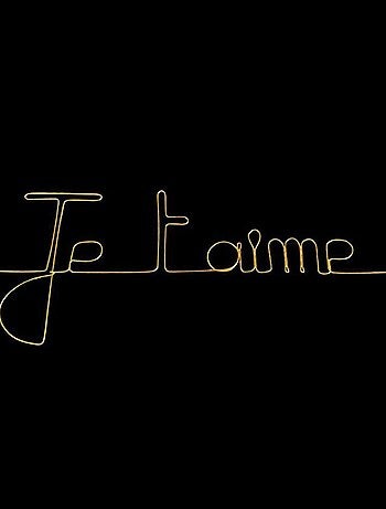 Bijoux de mur - Message fil de fer - Je t'aime