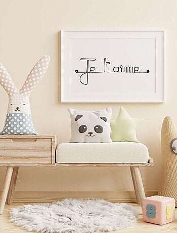 Bijoux de mur - Message fil de fer - Je t'aime