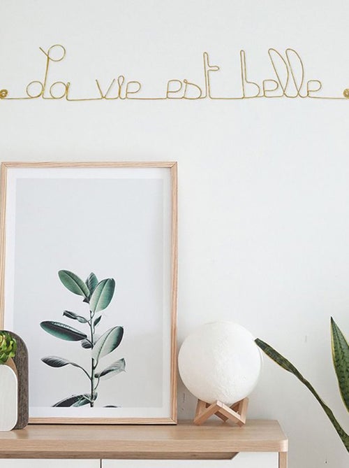 Bijoux de mur - Message fil de fer -  La vie est belle - Kiabi