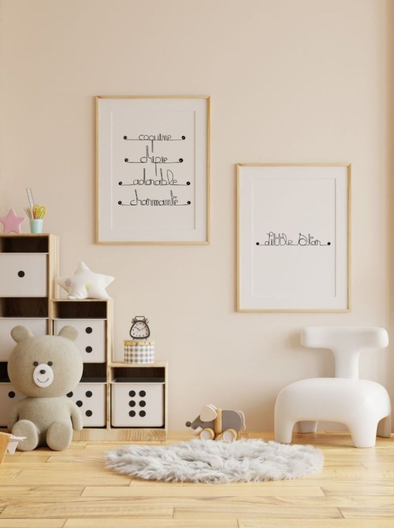 Bijoux de mur - Message fil de fer -  Little Star Noir Noir - Kiabi