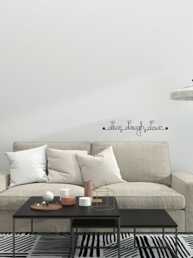 Bijoux de mur - Message fil de fer -  Live laugh Love Noir Noir - Kiabi