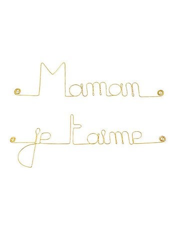 Bijoux de mur - Message fil de fer - Mamam je t aime