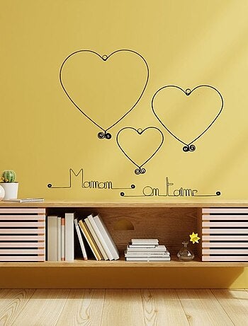 Bijoux de mur - Message fil de fer - Mamam on t aime