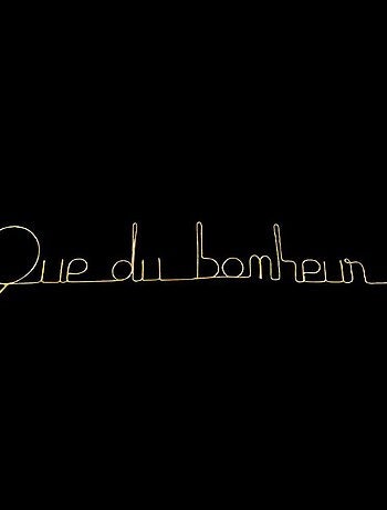 Bijoux de mur - Message fil de fer - Que du bonheur !