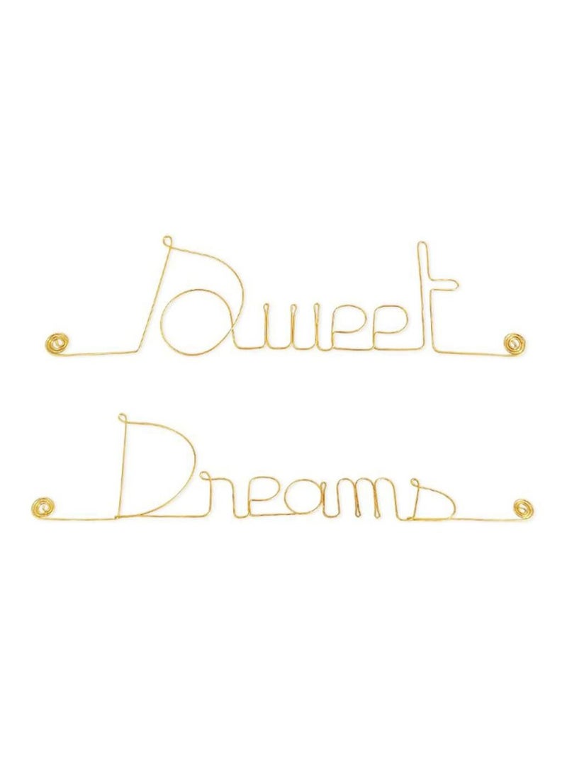 Bijoux de mur - Message fil de fer -  Sweet Dreams Doré/or - Kiabi