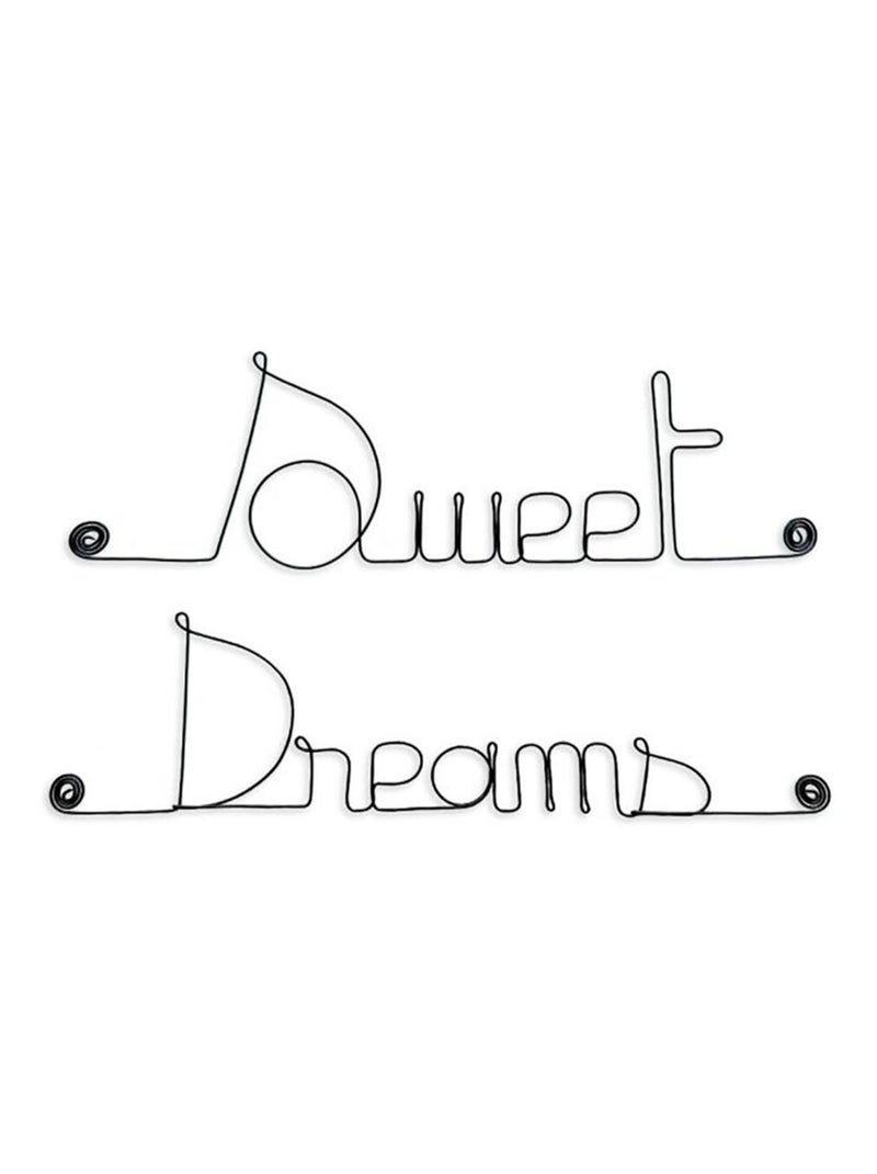 Bijoux de mur - Message fil de fer -  Sweet Dreams Noir Noir - Kiabi