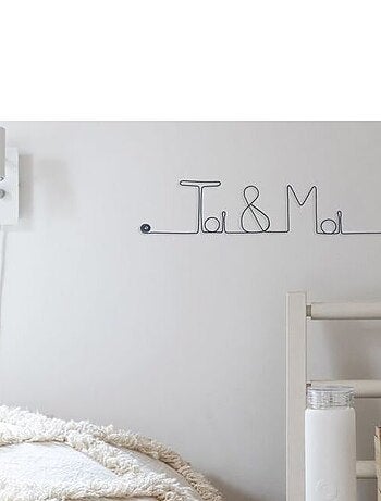 Bijoux de mur - Message fil de fer - Toi & Moi