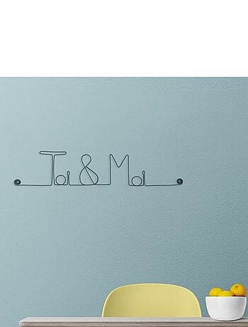 Bijoux de mur - Message fil de fer - Toi & Moi
