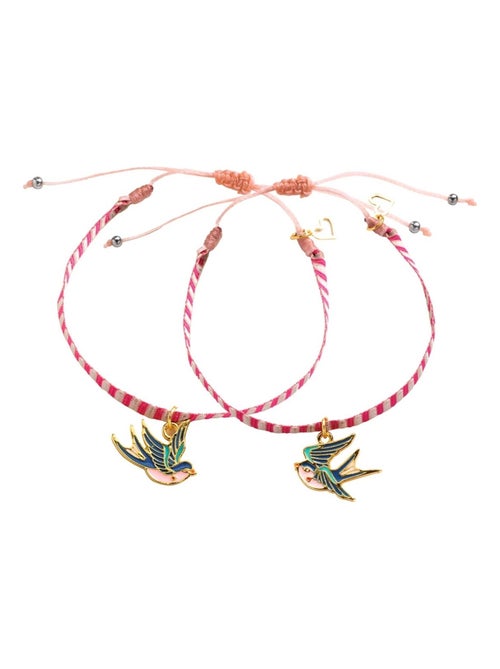 Bijoux duo bracelets rubans Oiseaux You & Me - Kiabi