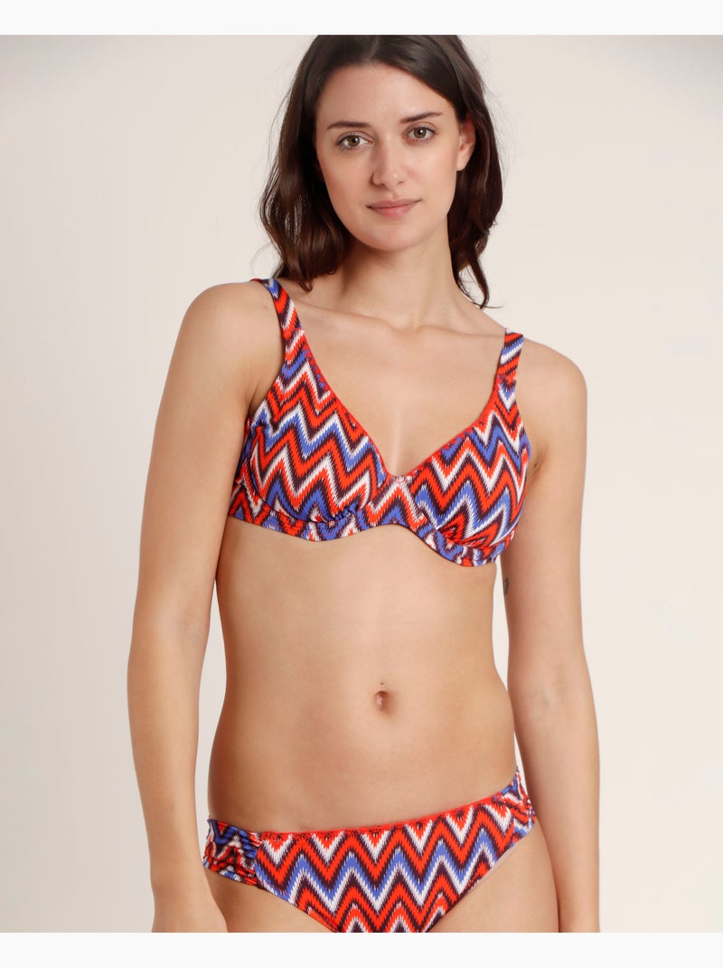 Bikini à armatures ADMAS Ethnic Waves pour femme Orange - Kiabi