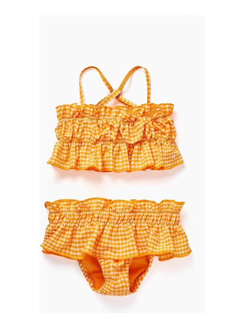 Bikini à carreaux Vichy jaune et blanc pour fille Jaune - Kiabi