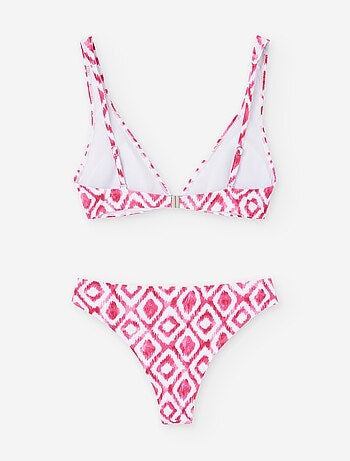 Bikini avec Motif et Décolleté en V