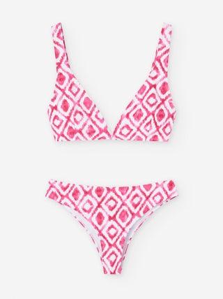 Bikini avec Motif et Décolleté en V