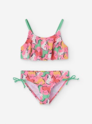Bikini avec Motif et Nœuds