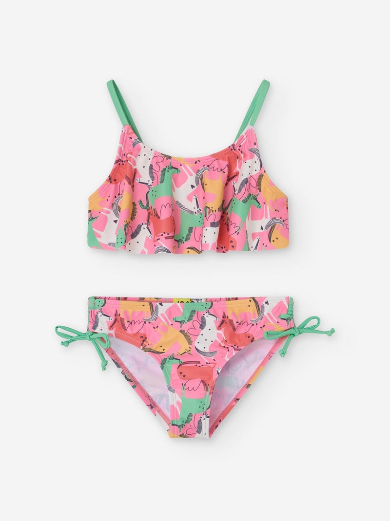Bikini avec Motif et Nœuds Rose clair - Kiabi