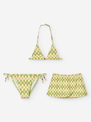 Bikini avec Motif et Perles + Jupe