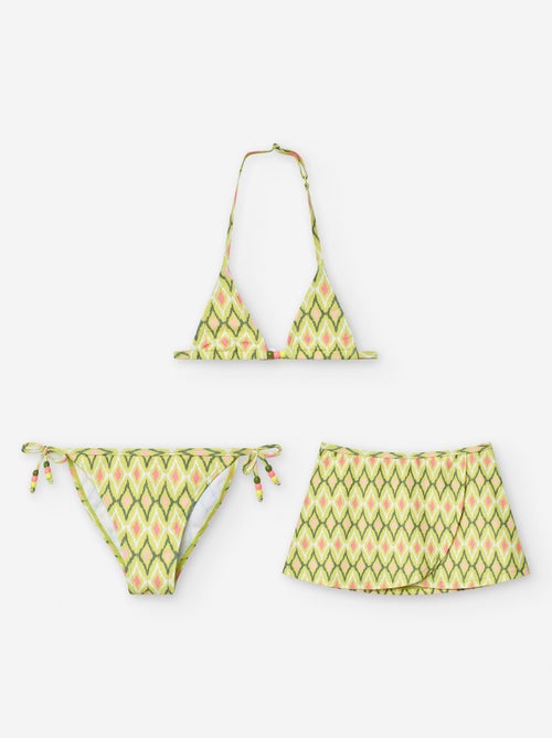 Bikini avec Motif et Perles + Jupe - Kiabi