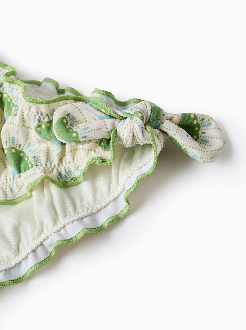 Bikini avec Motif et Volants Vert clair - Kiabi