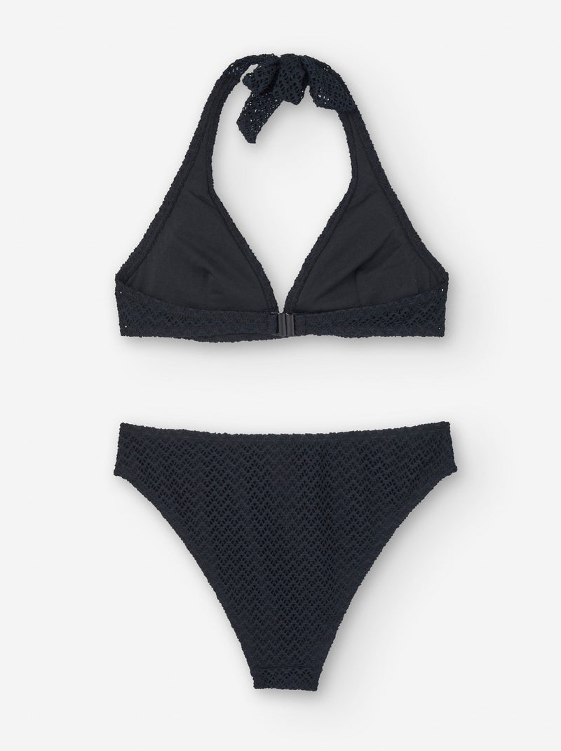 Bikini avec Texture en Zigzag - Noir - Femme - 0.00€ - Kiabi