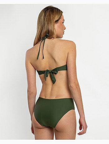 Bikini bandeau à motif feuilles tropicales ADMAS pour femme