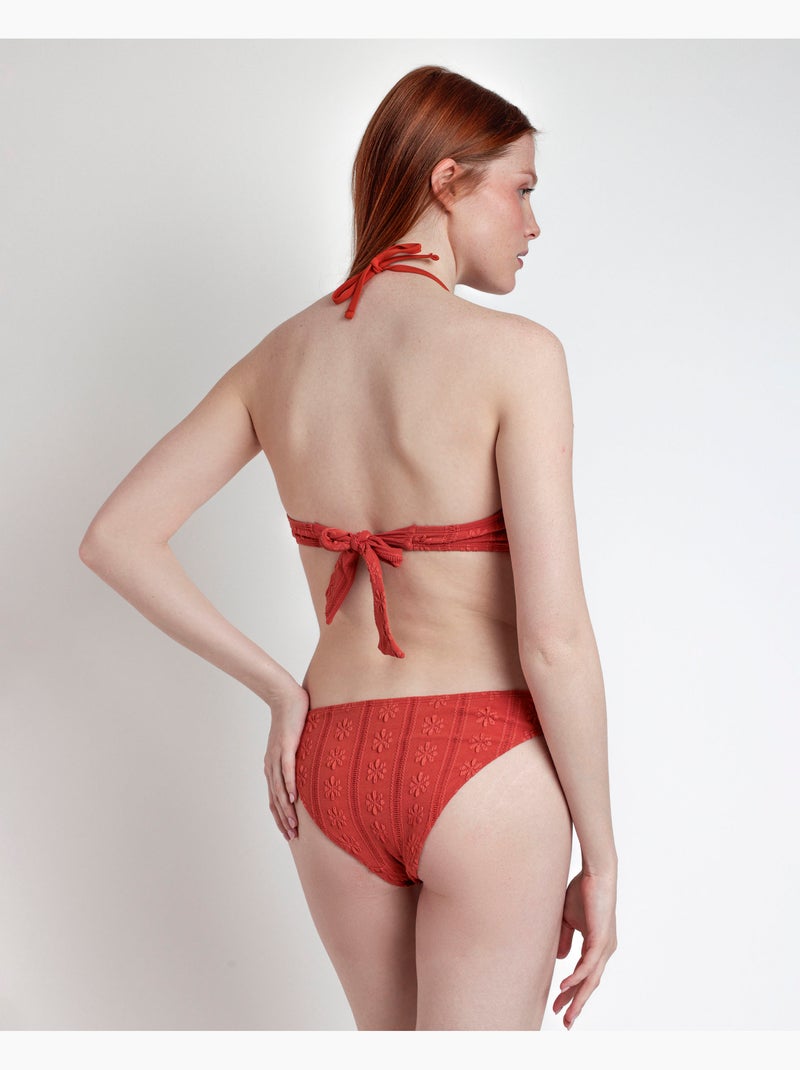 Bikini bandeau ADMAS Island pour femme Orange corail - Kiabi