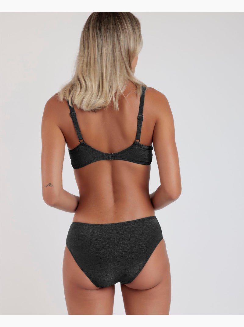 Bikini bandeau classique brillant ADMAS pour femme Noir - Kiabi