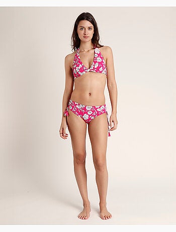 Bikini de plage fleuri dos nu pour femme ADMAS